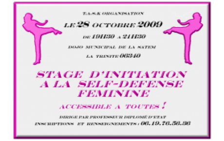 TASK ORGANISATION STAGE DE SELF DEFENSE FEMININE 