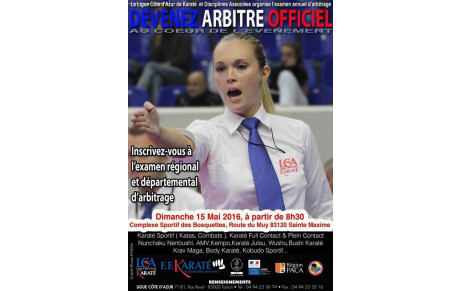 EXAMEN D'ARBITRAGE FFKDA 15 MAI 2016